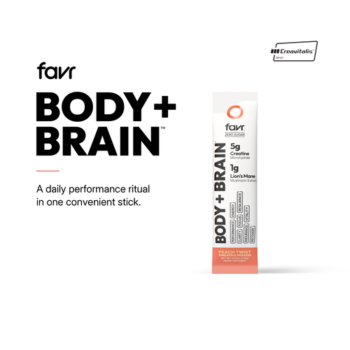 Favr Body + Brain Peach Twist daily supplement pouch
